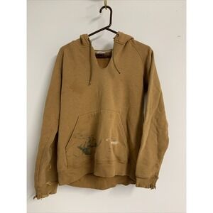 Carhartt Sweater Hoodie Women's Small Tan Cotton Poly Pullover Sweatshirt